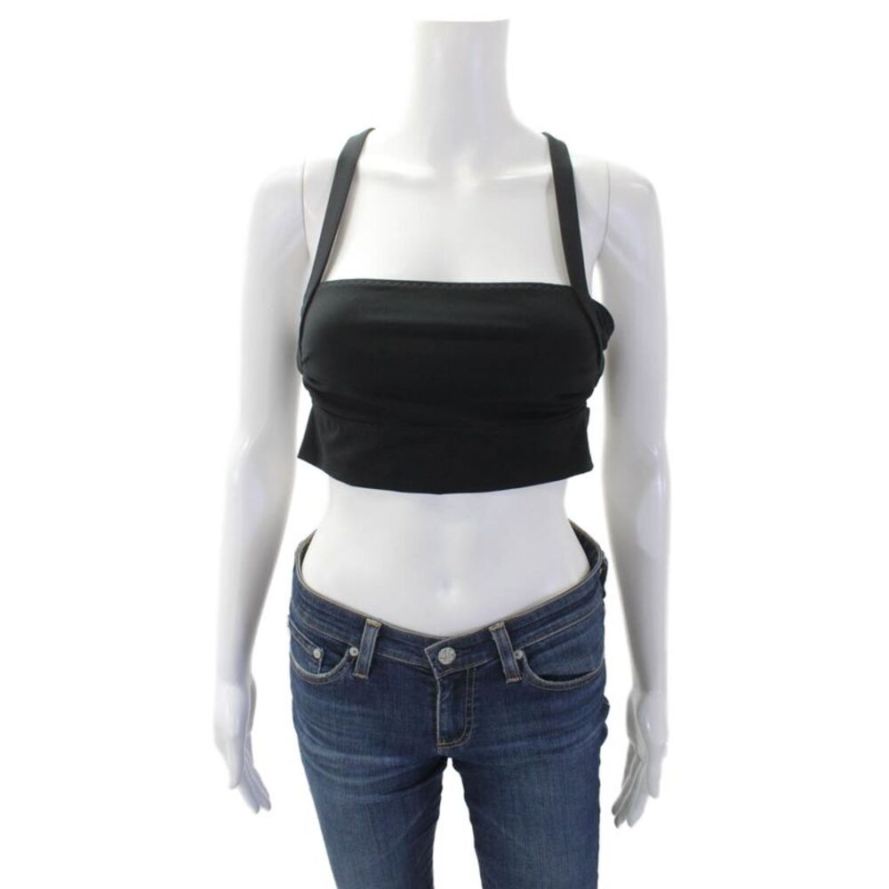 FP Movement Womens Strappy Square Neck Activewear Bra Black Size 4